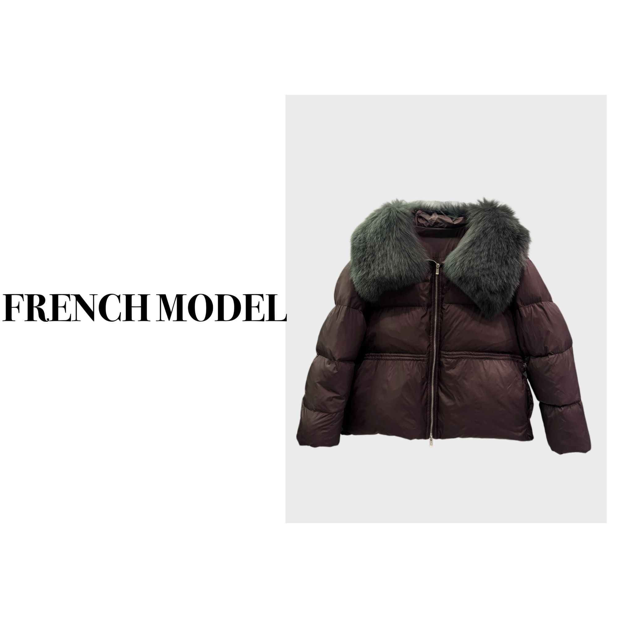 法模 FRENCH MODEL .2024冬高端气质毛领设计拉链羽绒服 41260651