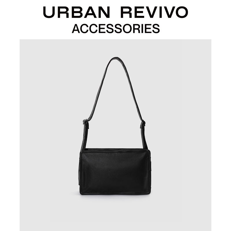 URBAN REVIVO2025冬季新款男士潮流PU可调节斜挎包UAJB50021