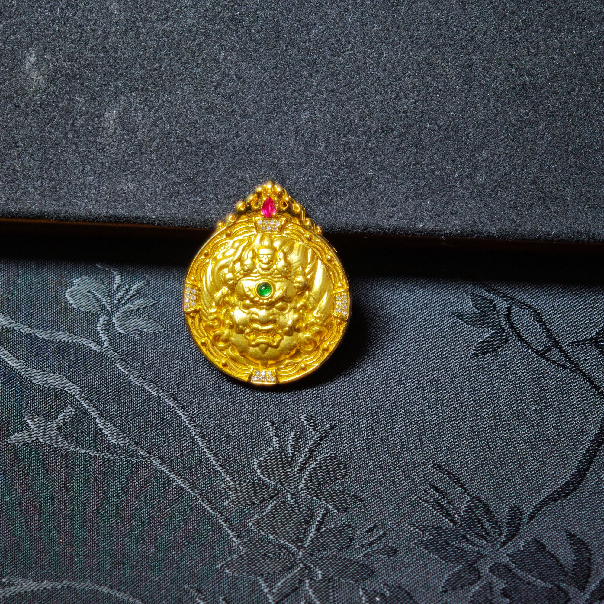 【画子甄选】大黑天圆牌18k金吊坠