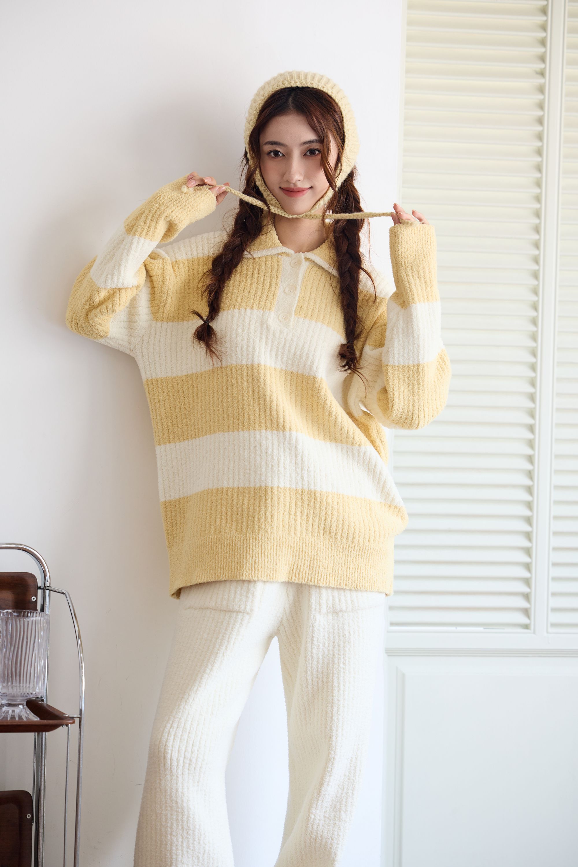 玺秋/新款加绒加厚半边绒家居服秋冬保暖亲肤睡衣宽松套装1159