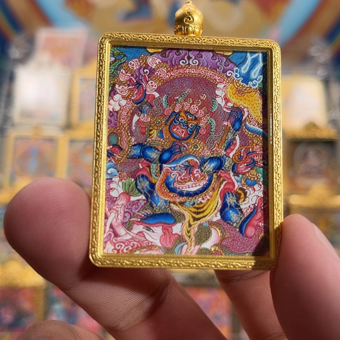 吊坠一**北热贡纯手绘大黑天