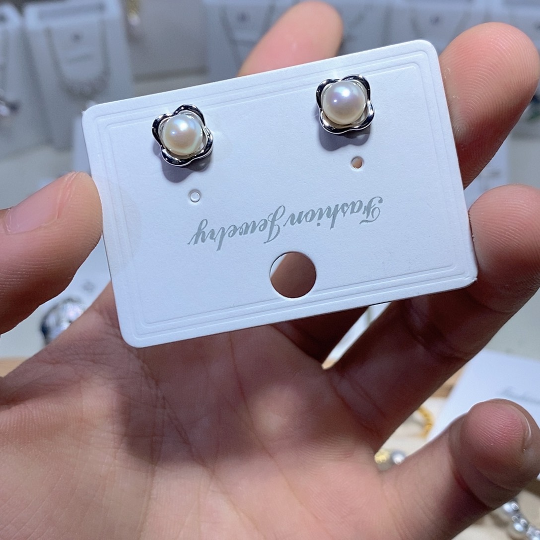耳饰淡水珍珠银S925镶嵌