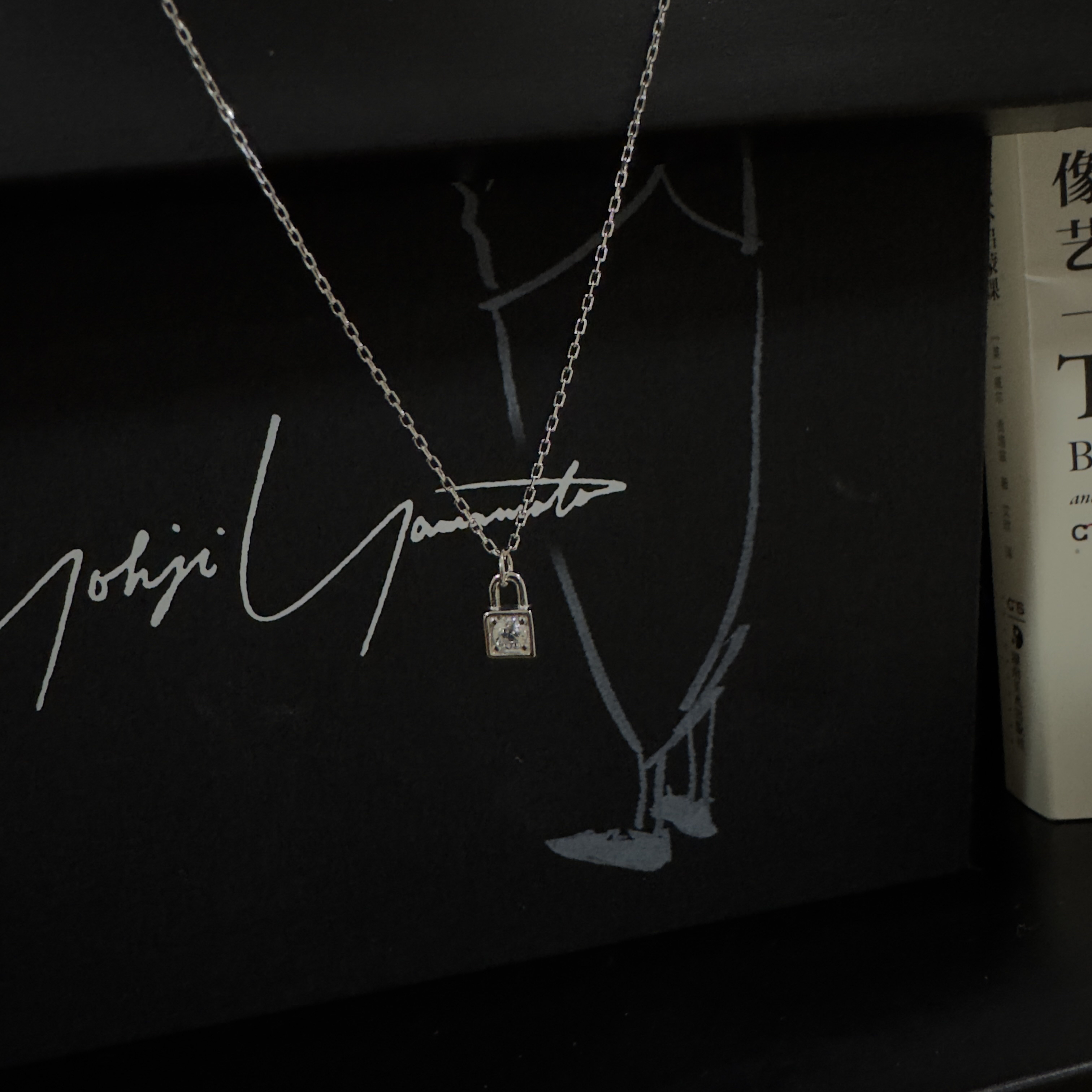 坠链均925银合成锆石 SS定制【单颗镶嵌迷你锁项链】新中式小众饰品