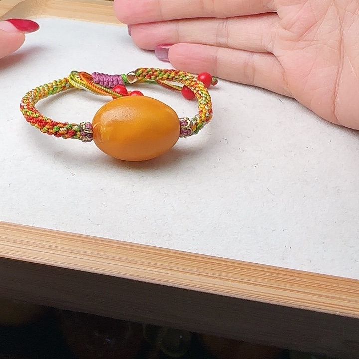 琥珀未镶嵌手链吊坠