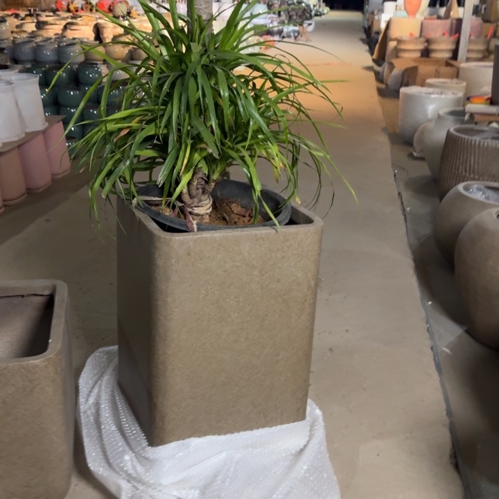 镁泥材质大方盆落地