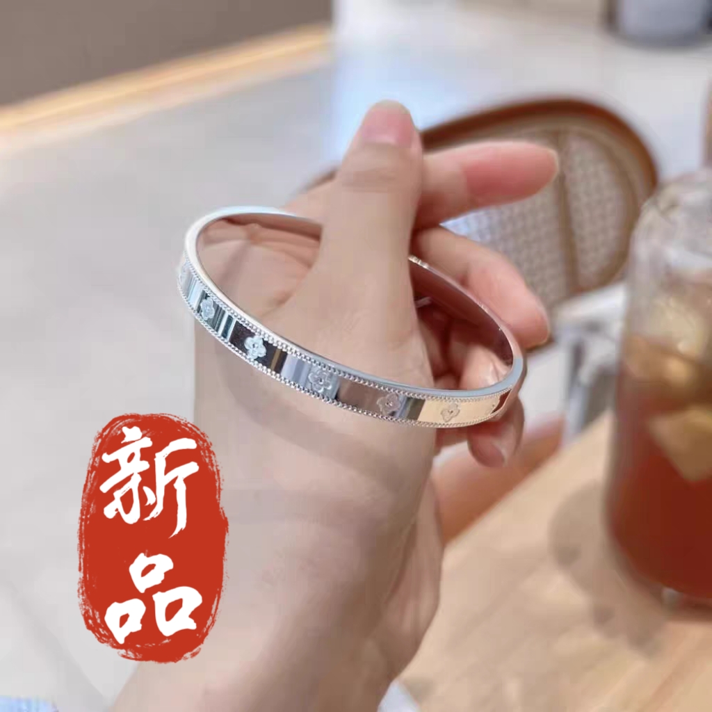 足银手镯 40号-万花筒四叶草【闭口】手镯