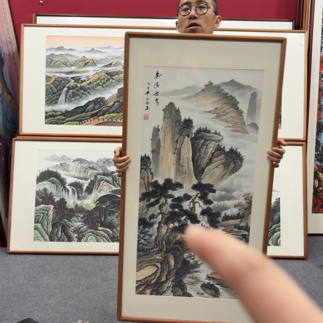 国画带框绘画120/60尺寸