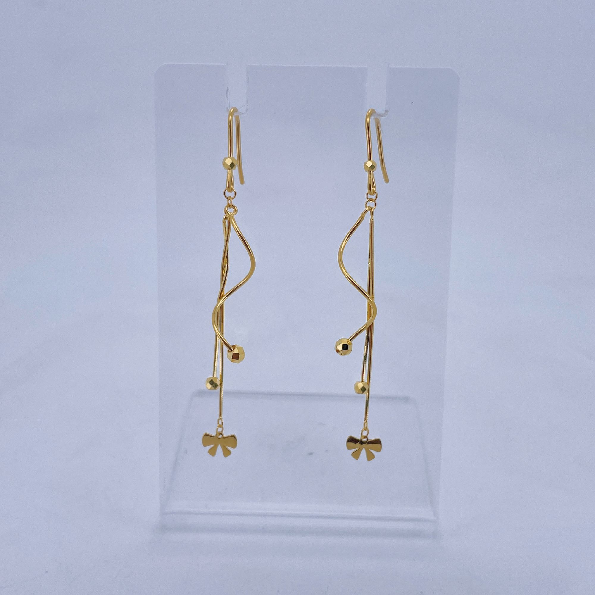 足金999黄金蝴蝶结金耳钩2.84 2515028202