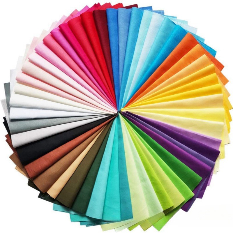全棉50片棉斜纹纯色系列布料纯棉素色彩色布料布组