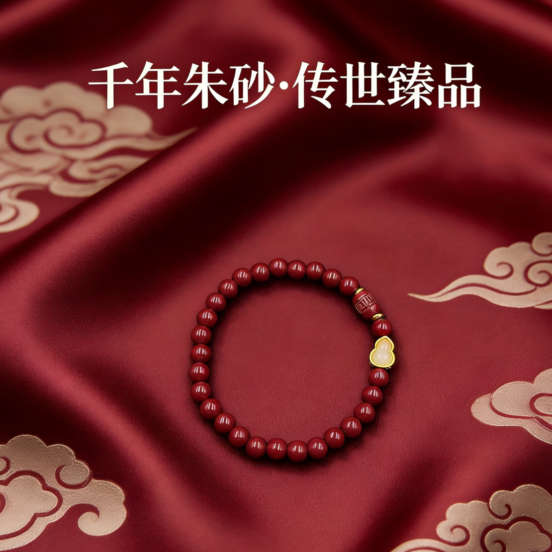 天然辰砂【正品高含量】福禄葫芦朱砂手串幸福安康男女款