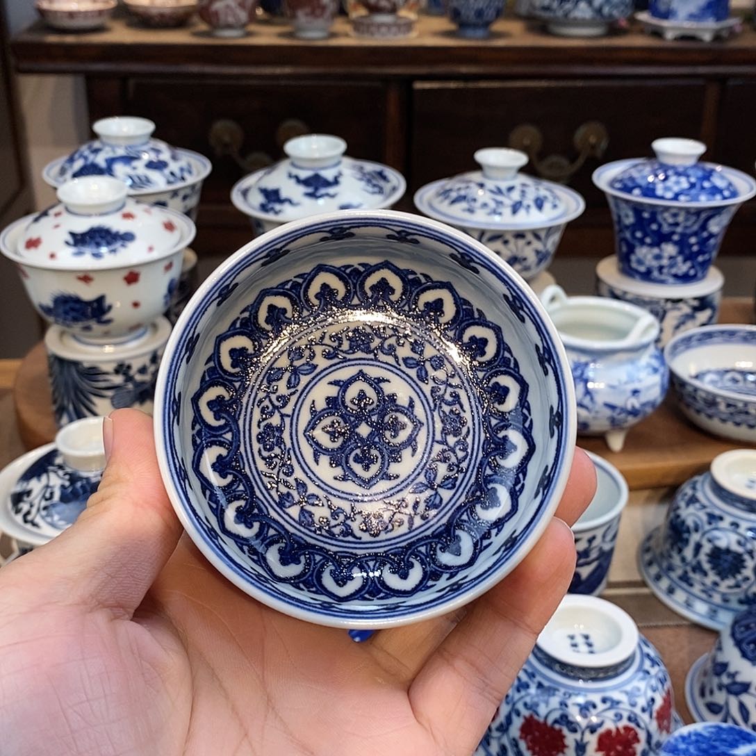 瓷片望月御品宝相炉饰杯