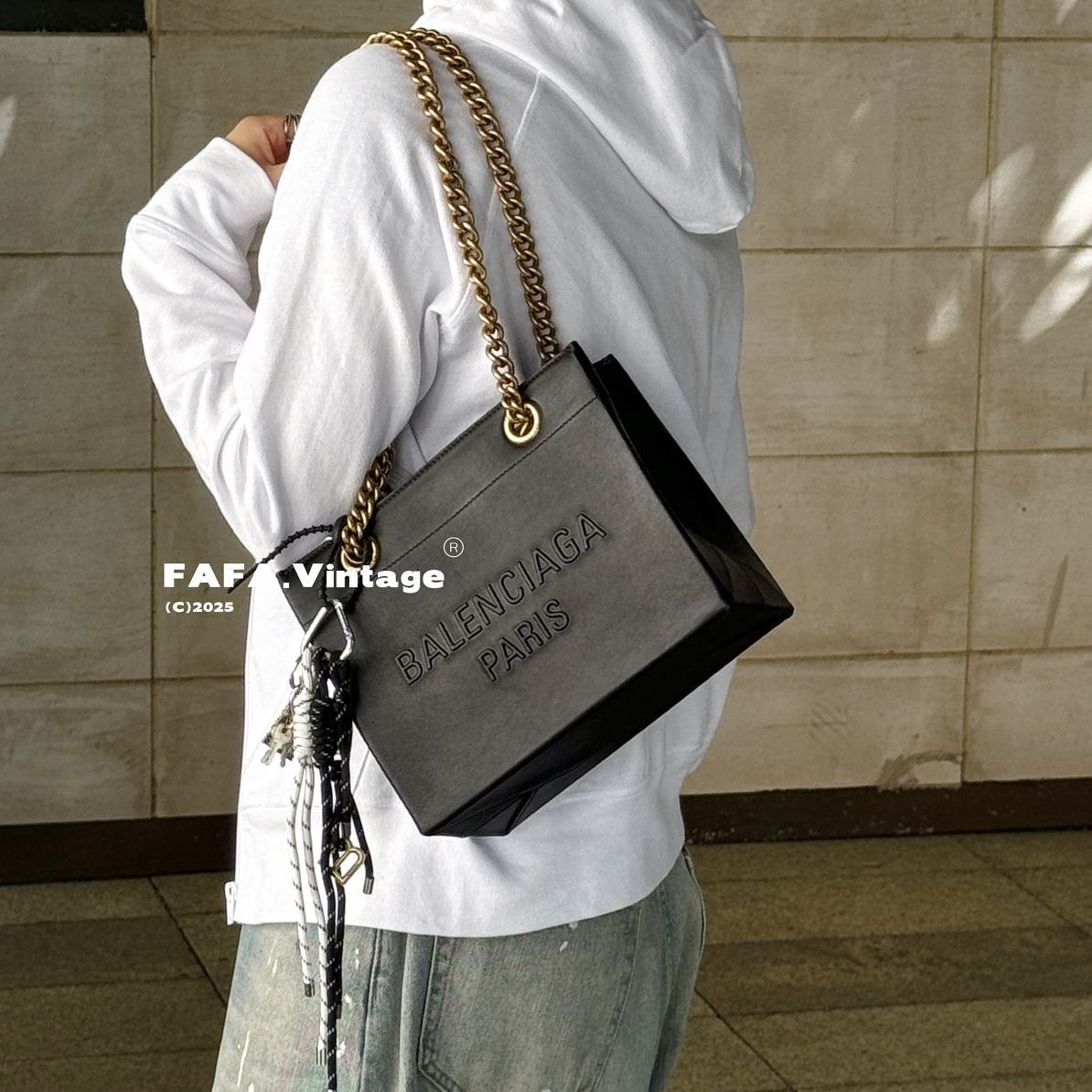 95新 Balenciaga/巴黎世家 發發中古·DUTY FREE 黑金托特包