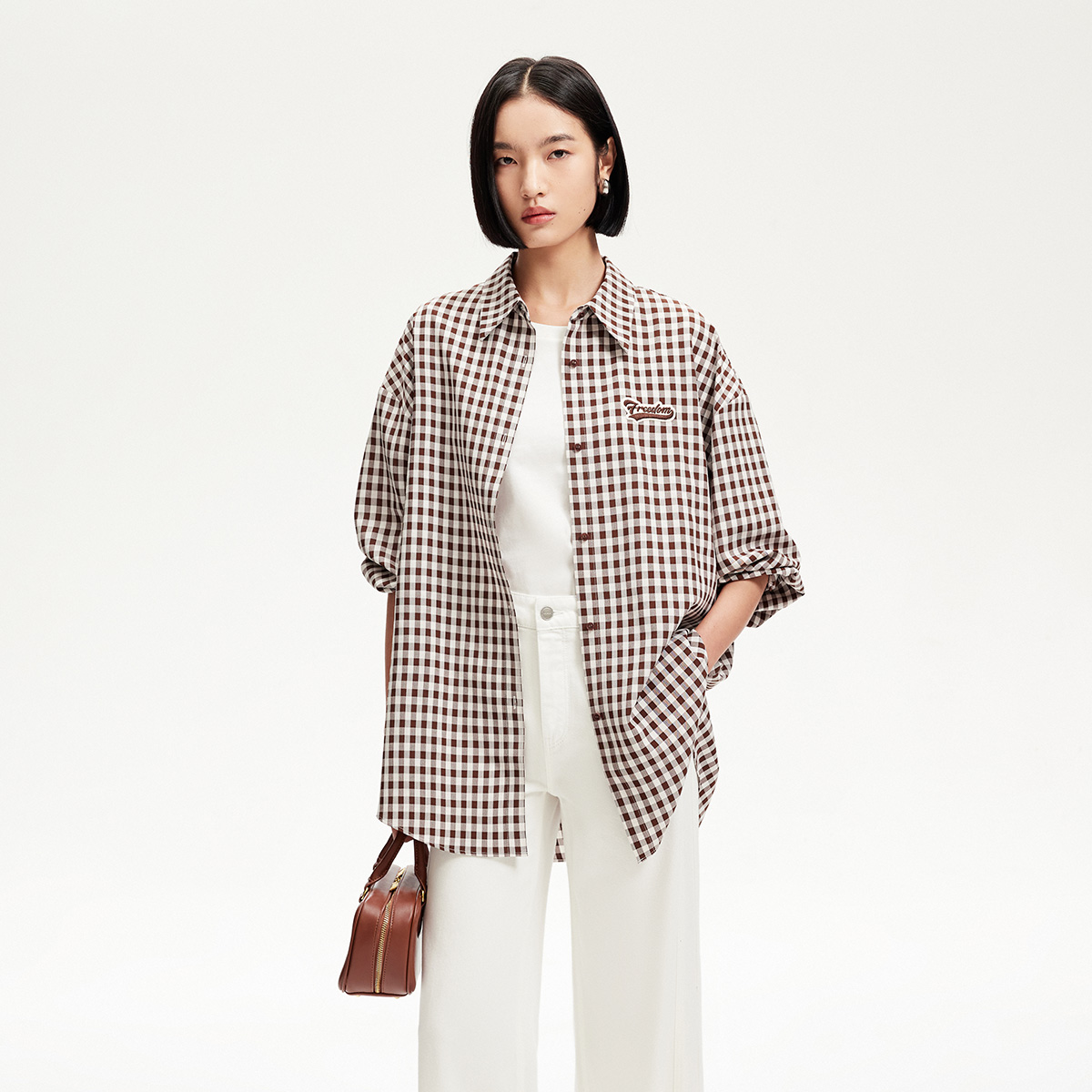 【达人推荐】Vero Moda衬衫洋气女装格纹刺绣贴布印花325105026