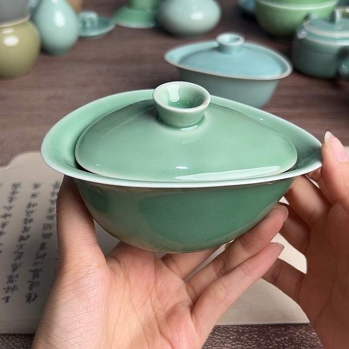 龙泉云间青瓷小米茶器