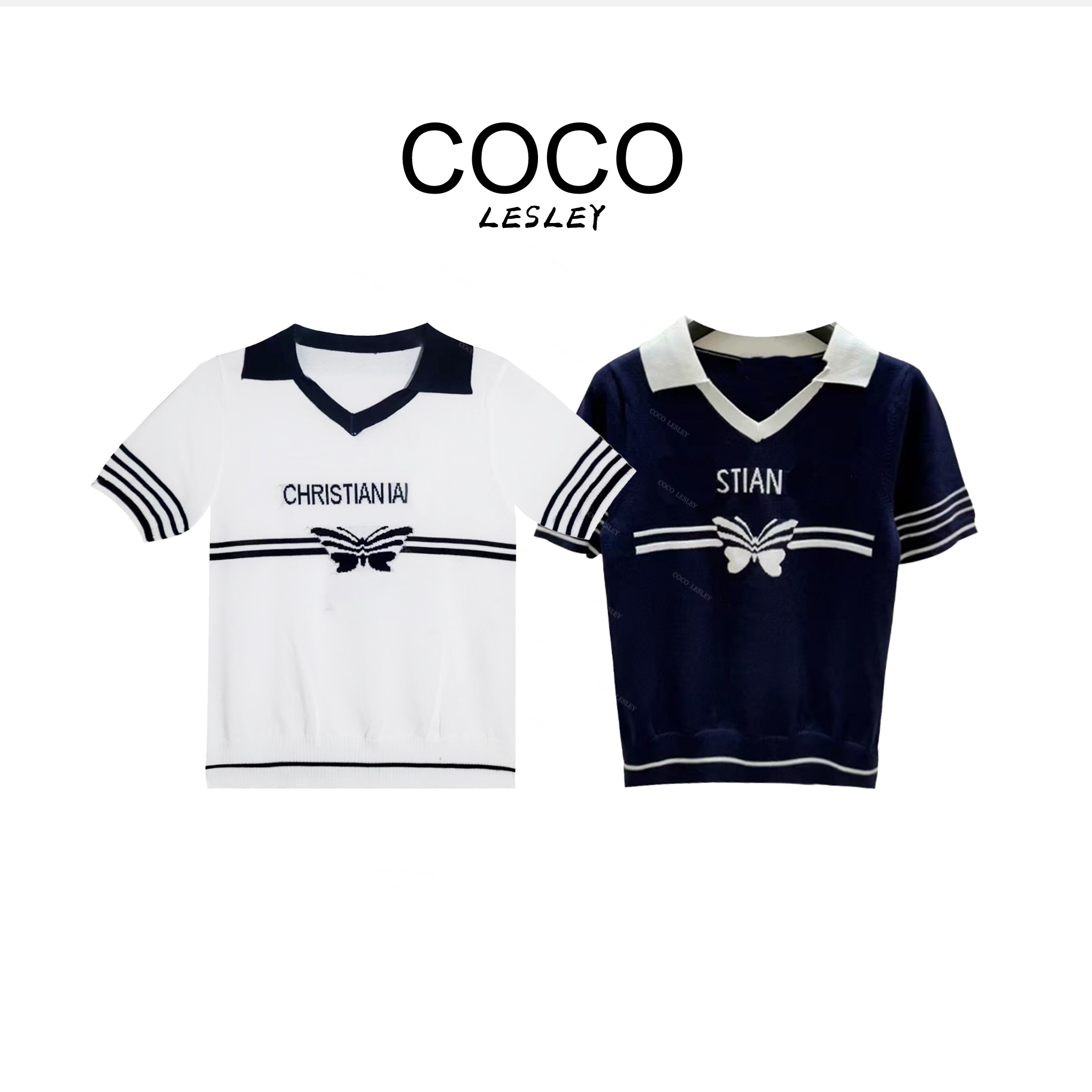 澳门港正品时尚休闲百搭条纹设计感夏季女装毛针织衫#12-TX-161