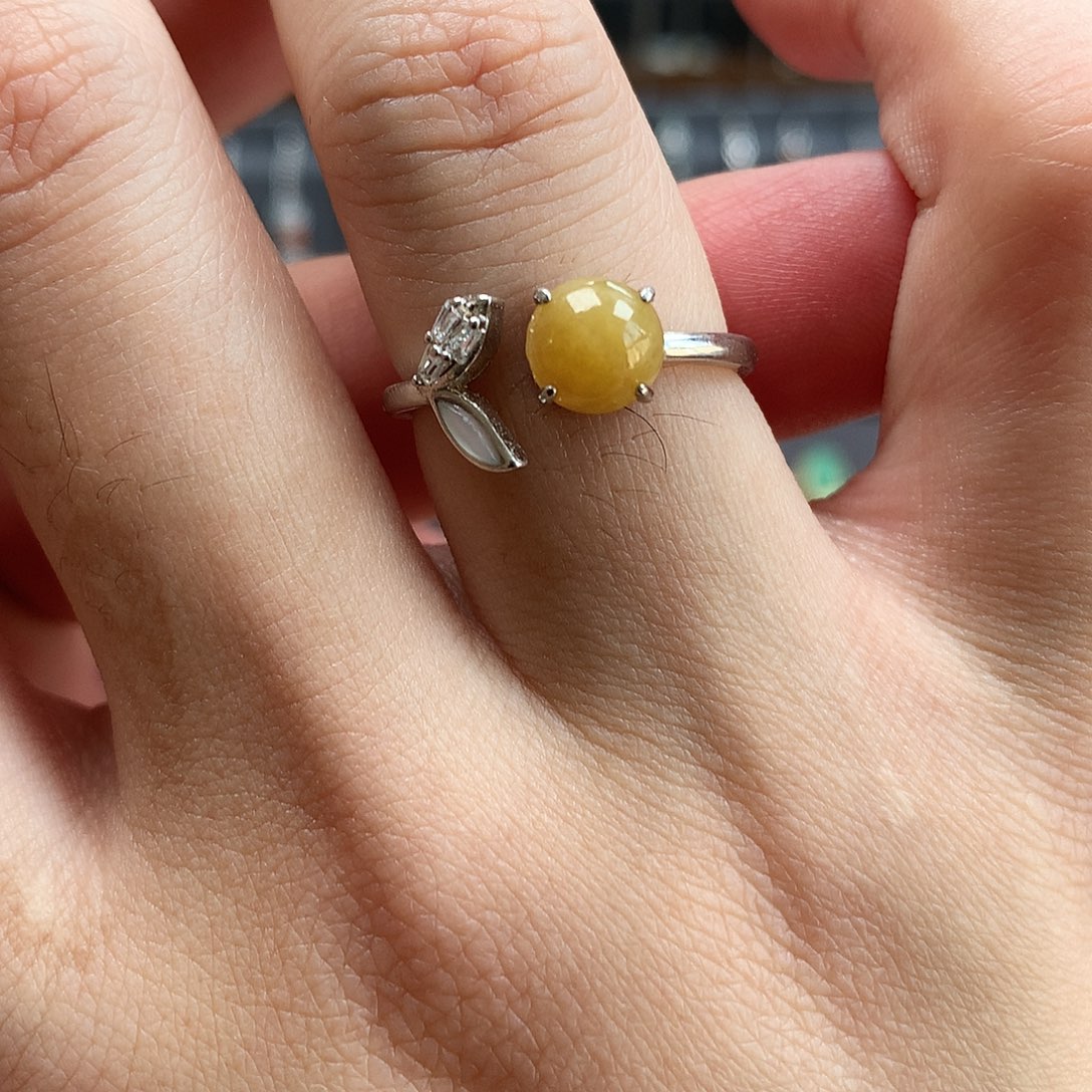 翡翠银S925镶嵌戒指0200