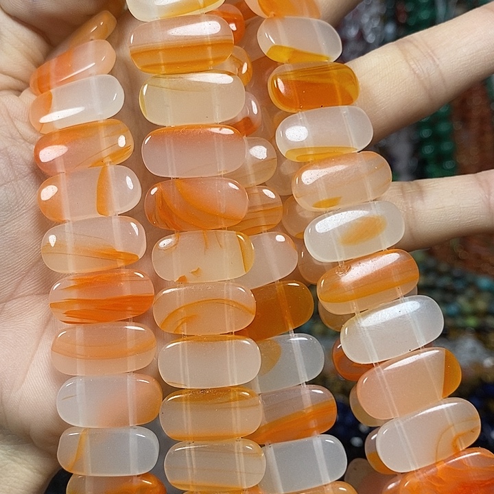 玛瑙/玉髓未镶嵌珠宝半成品玛瑙手牌卡20*10mm短条
