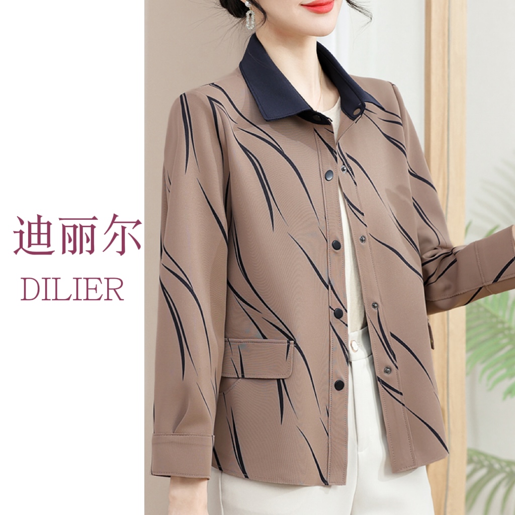 2025春季新款中老年女装百搭休闲外套时尚短款休闲妈妈装洋气上衣