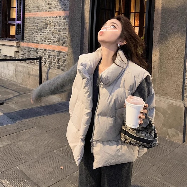 【510】小个子胖mm棉服马甲女秋冬宽松保暖女款立领外穿马夹外套