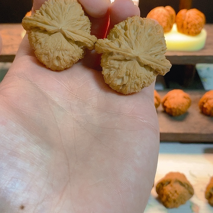 文玩核桃把件42尺全品无修白狮子