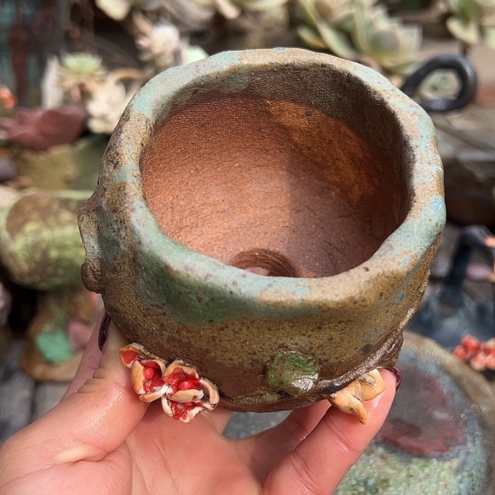 18手工粗陶高温花盆