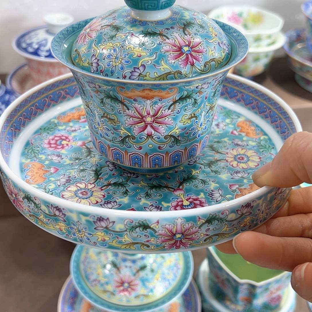 盖碗全场七景德镇景德镇景德镇窑烧