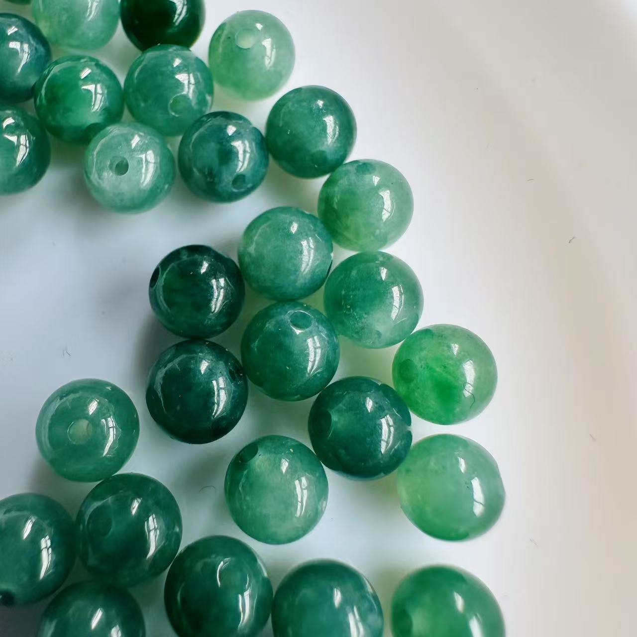 2-5自然光缅A翡翠5.5冰蓝系32颗备3颗 多样性发货