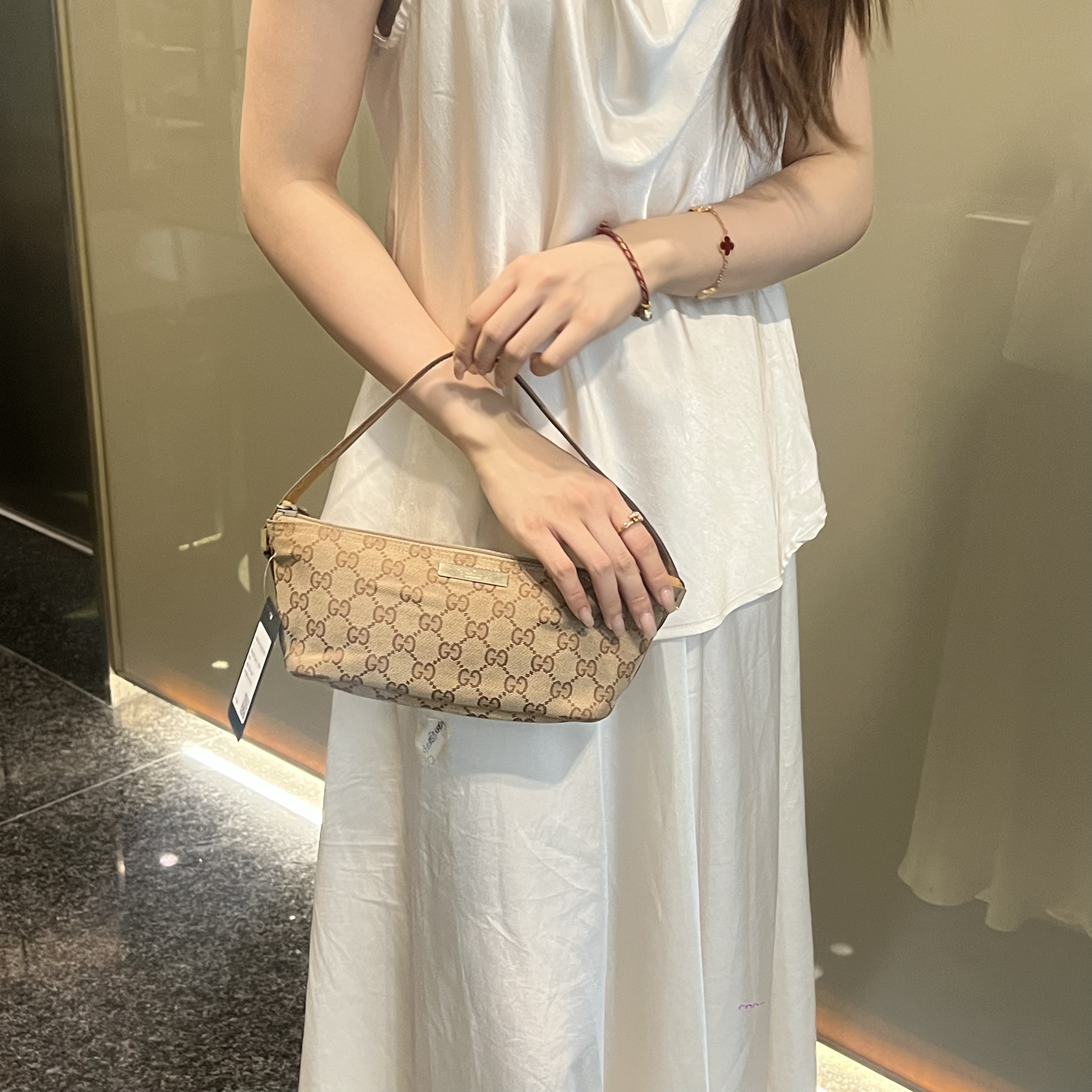95新 GUCCI/古驰 老花小船手提单肩包/4243921