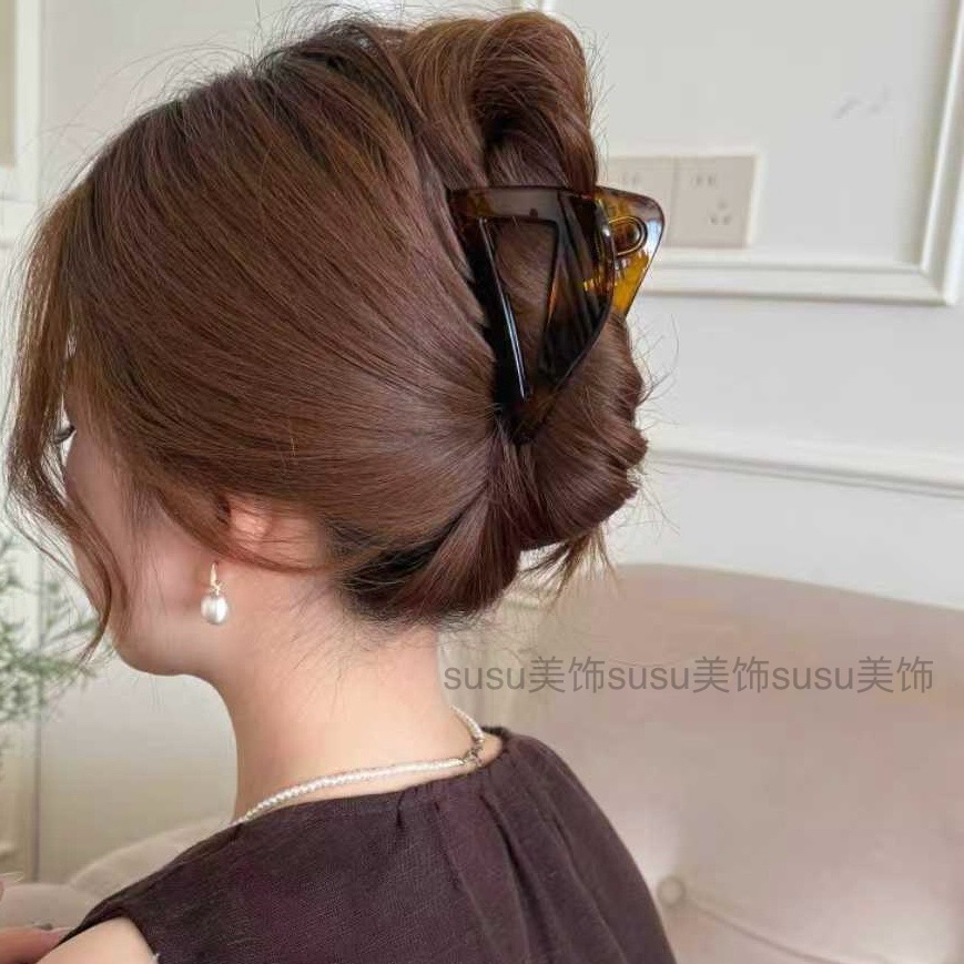 三角立体几何新款韩版全盘半扎小抓夹潮流时尚小众设计感个性简约