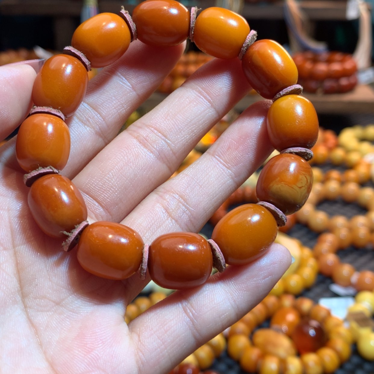 【闪购商品】手链琥珀未镶嵌张*蜜蜡