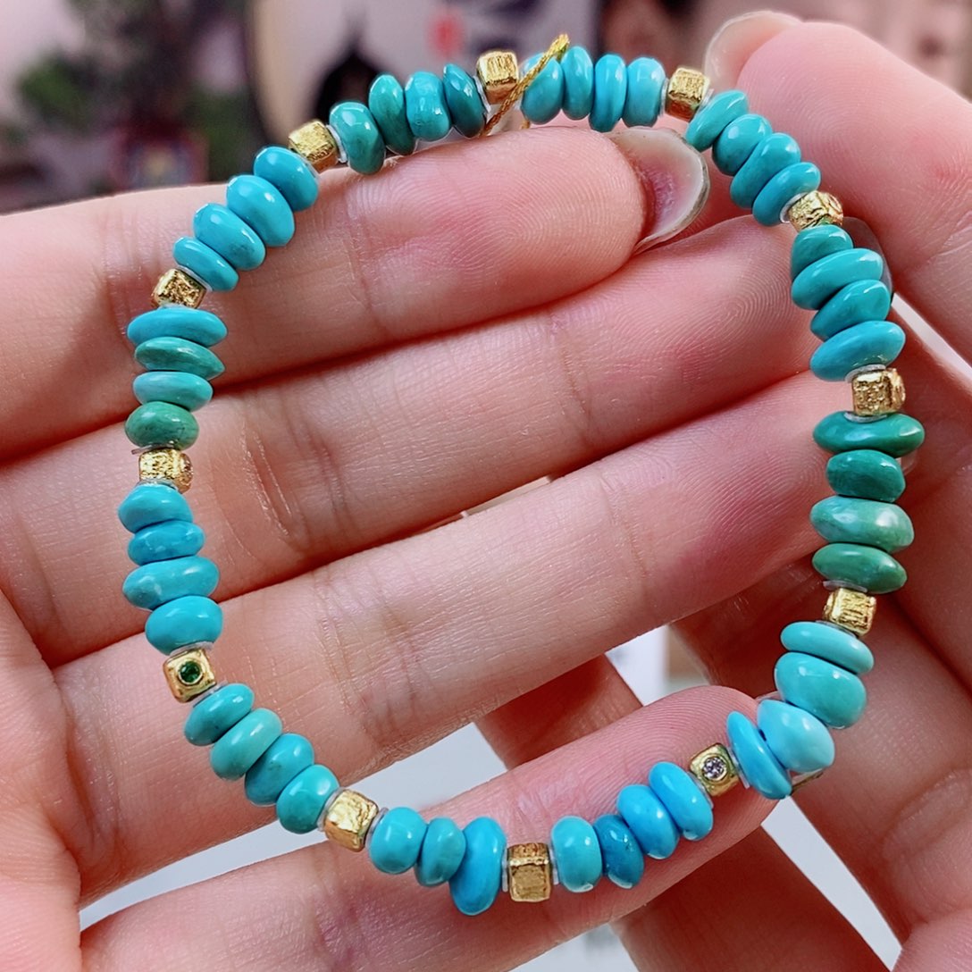 银S925镀金镶嵌绿松石珠宝奇石