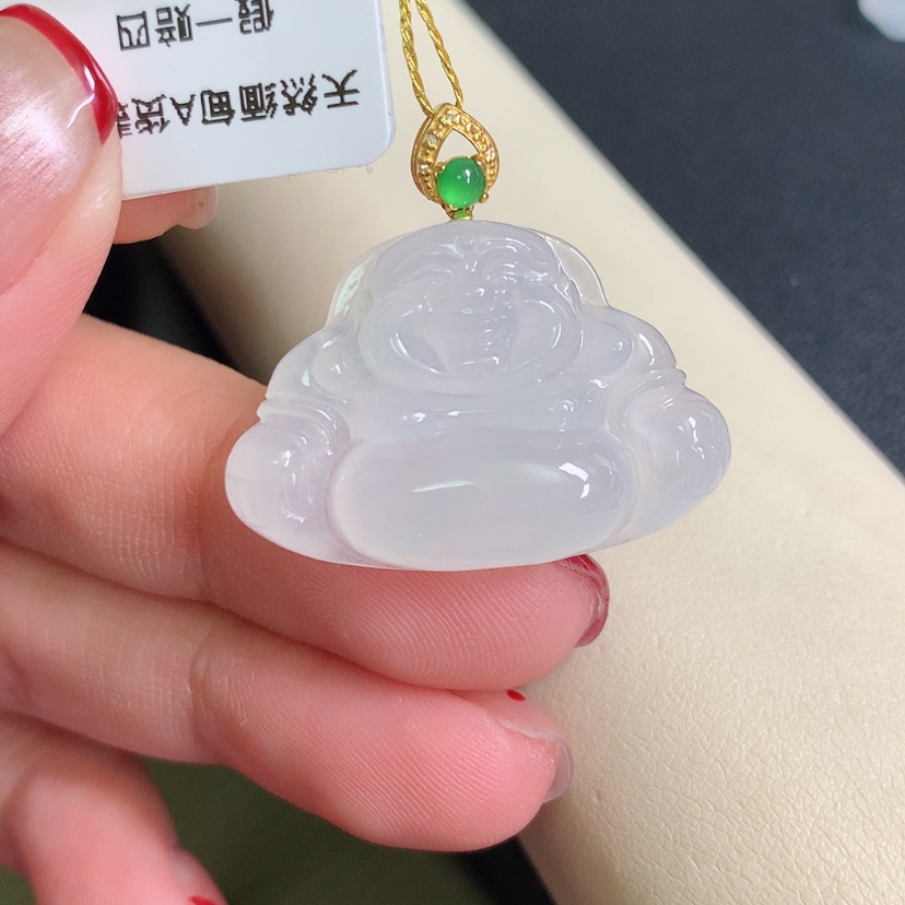【闪购商品】翡翠颈饰18K金镶嵌佛公