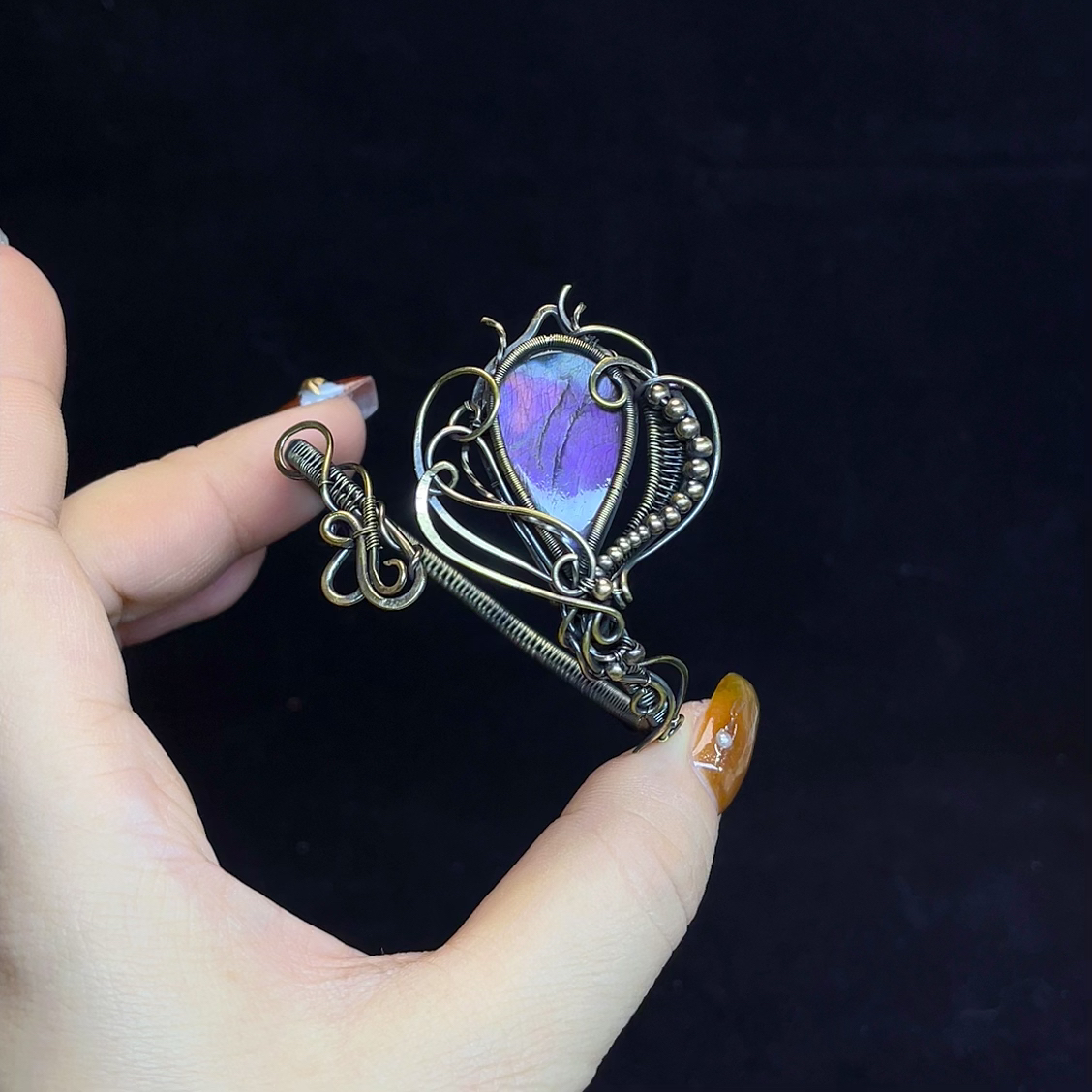 月光石/天河石/长石（处理）纯手工制作个性手镯