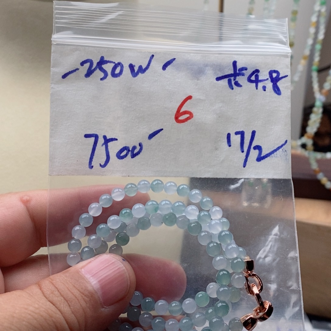 定制翡翠未镶嵌翡翠珠链