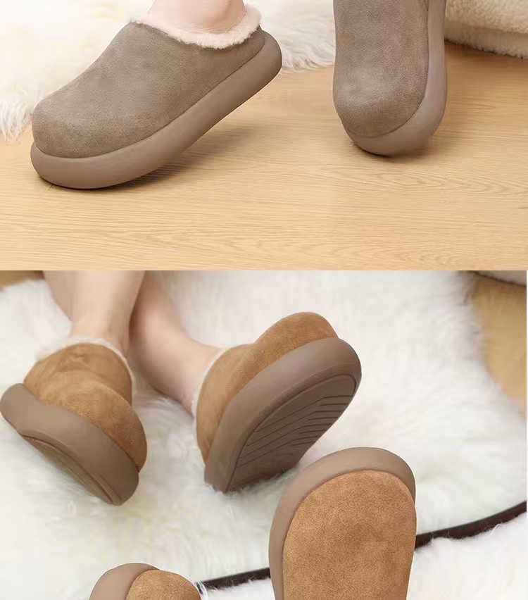 极简风雪地靴休闲风学院风棉鞋冬季秋冬复古港风时尚百搭真皮软底