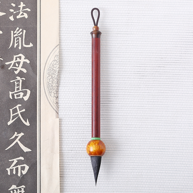 【红豆】小楷毛笔胖头雪狐鸡距笔中小楷非遗传承人制笔