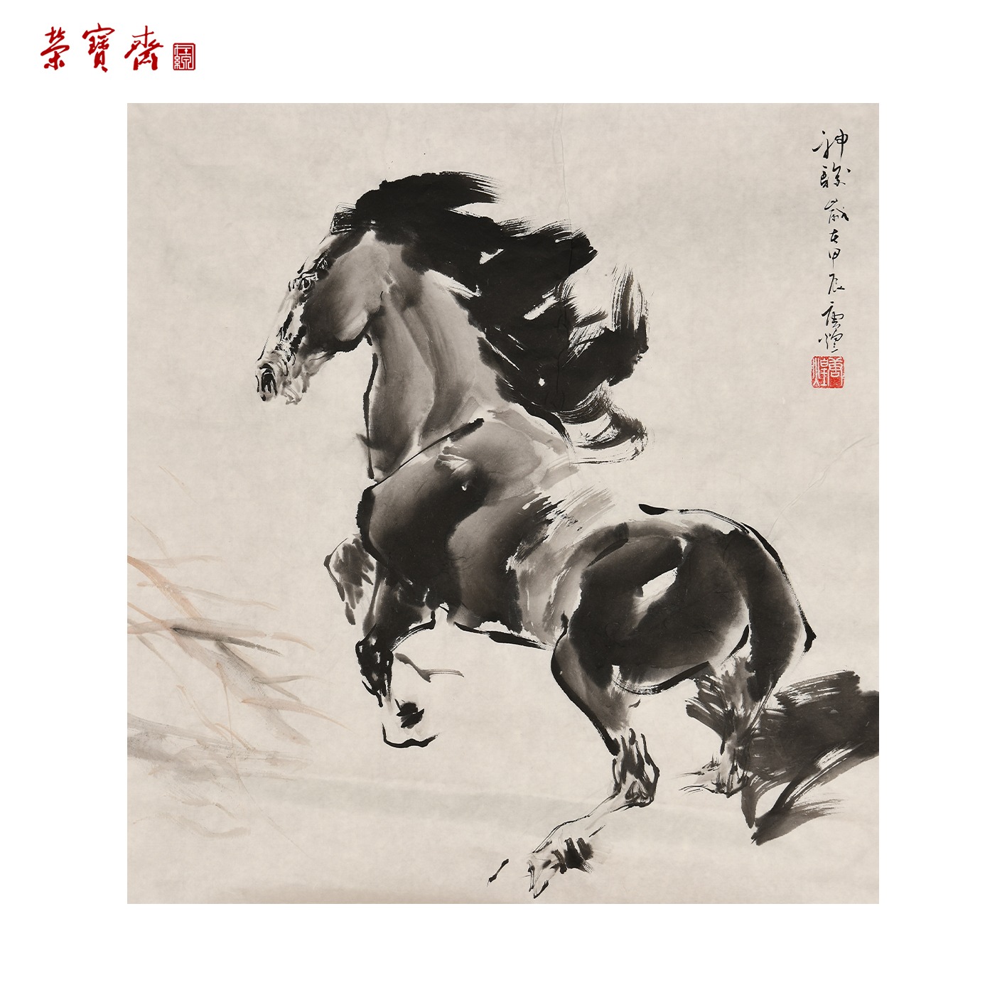 -21（g96127）《骏马图》书画 纸本 49*52cm