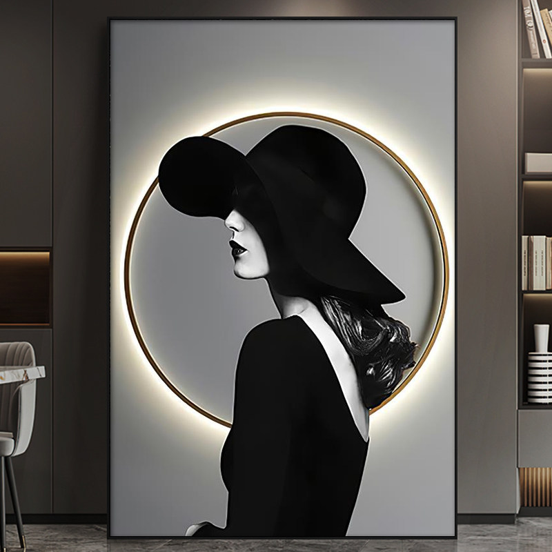 轻奢人物客厅装饰画美女玄关画挂画沙发背景墙落地画过道走廊壁画