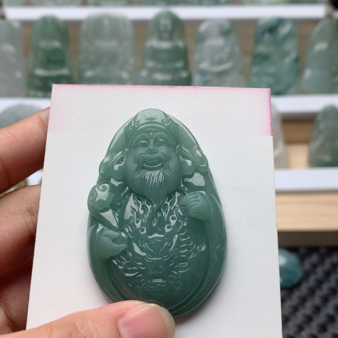 翡翠未镶嵌吊坠(不含链)财神爷