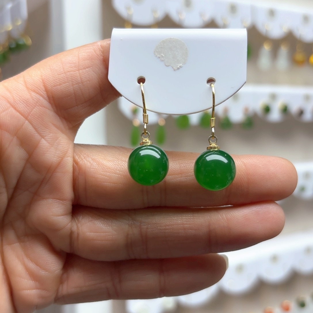 玛瑙/玉髓耳饰银S925镶嵌