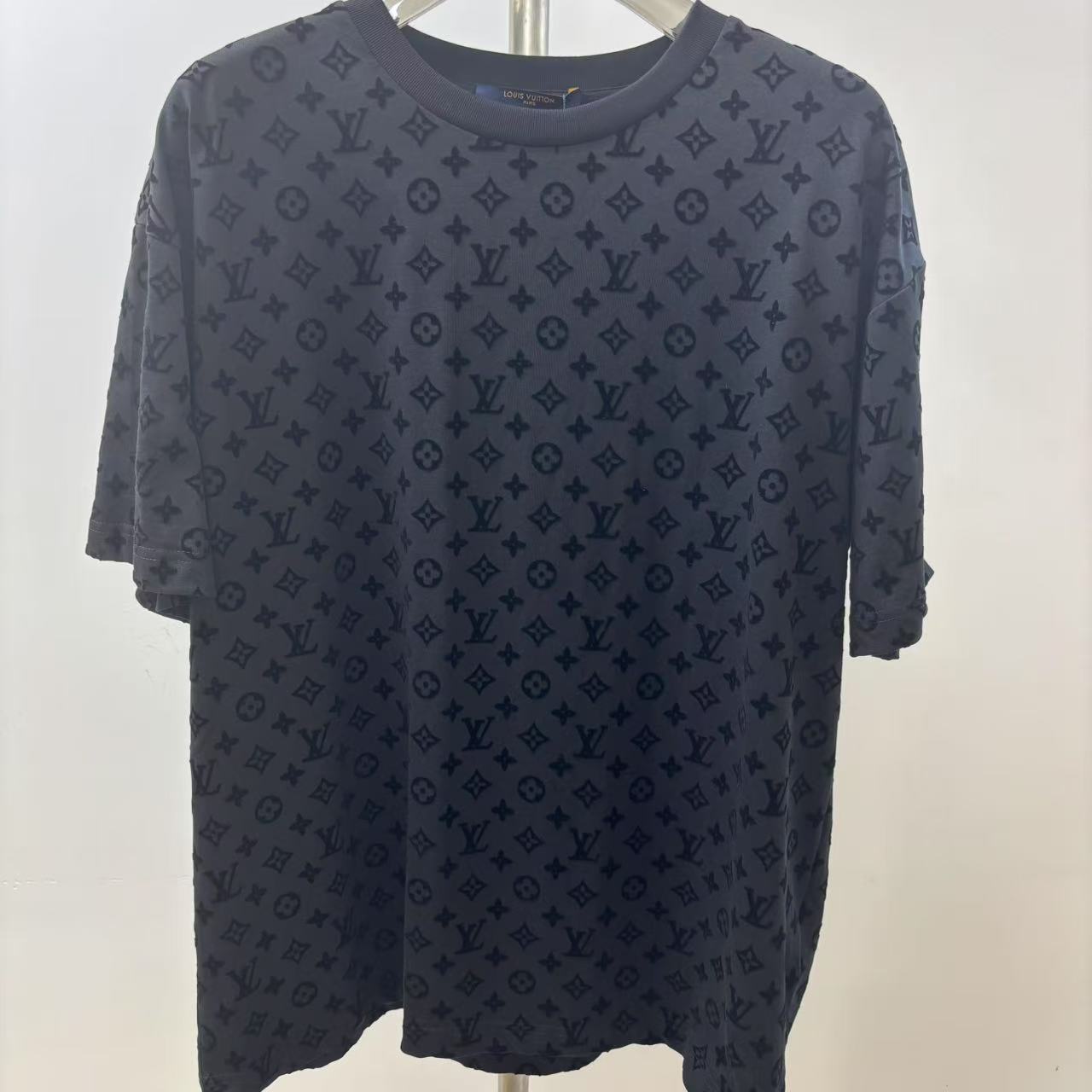 99新 LouisVuitton/路易威登 潮流植绒满老花T恤   087
