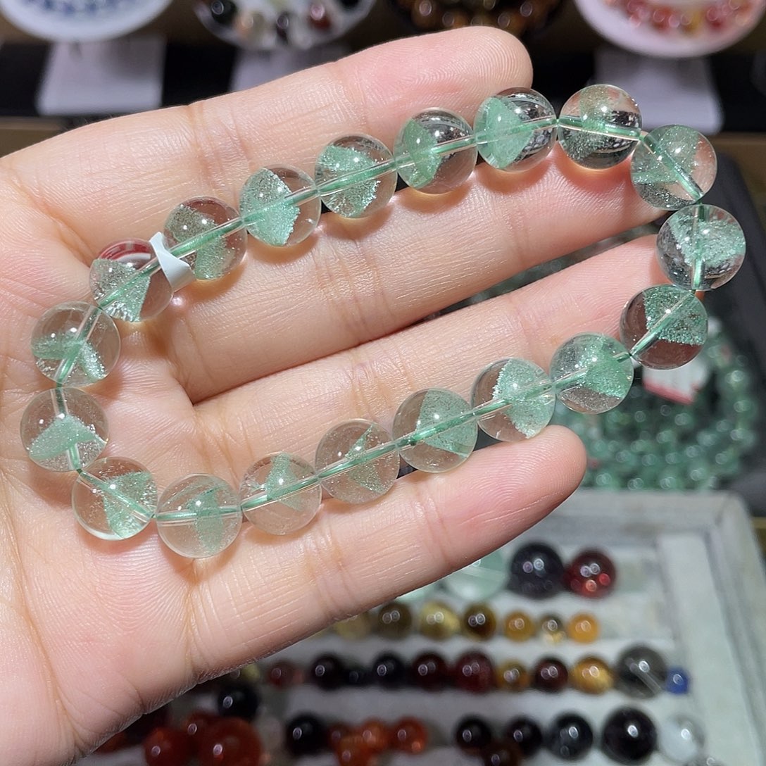 水晶手串未镶嵌翠幽灵金字塔手串