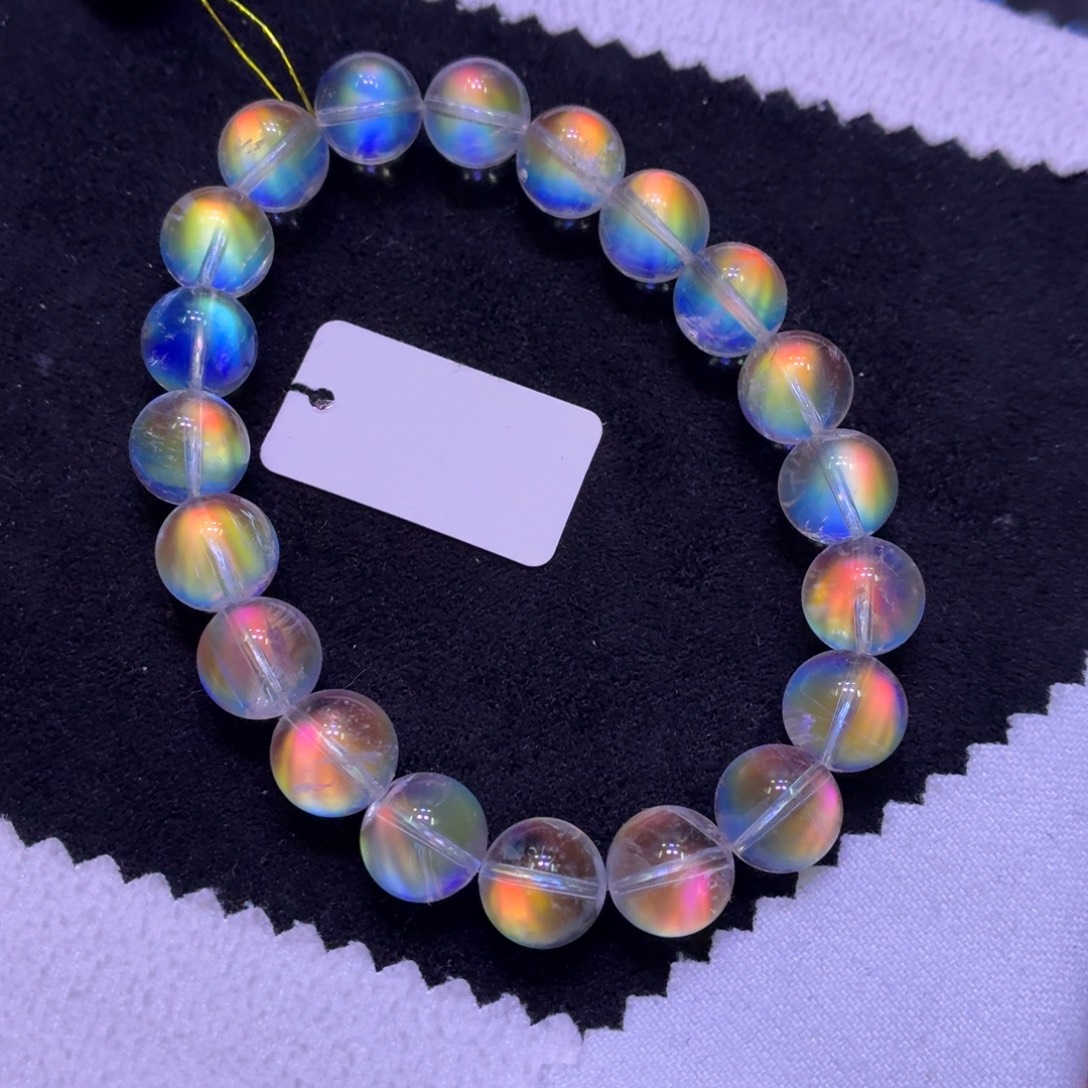 手串月光石未镶嵌大马岛彩月精穿9.2mm6870