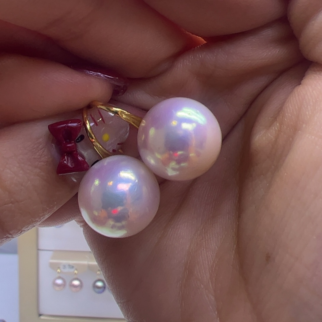 淡水珍珠耳饰银S925镶嵌