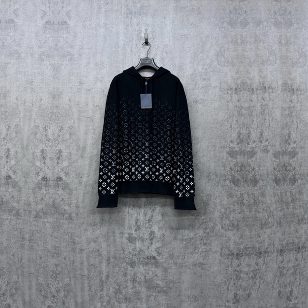 未使用 LouisVuitton/路易威登 Lv渐变Logo针织帽衫毛衣/SK295/L