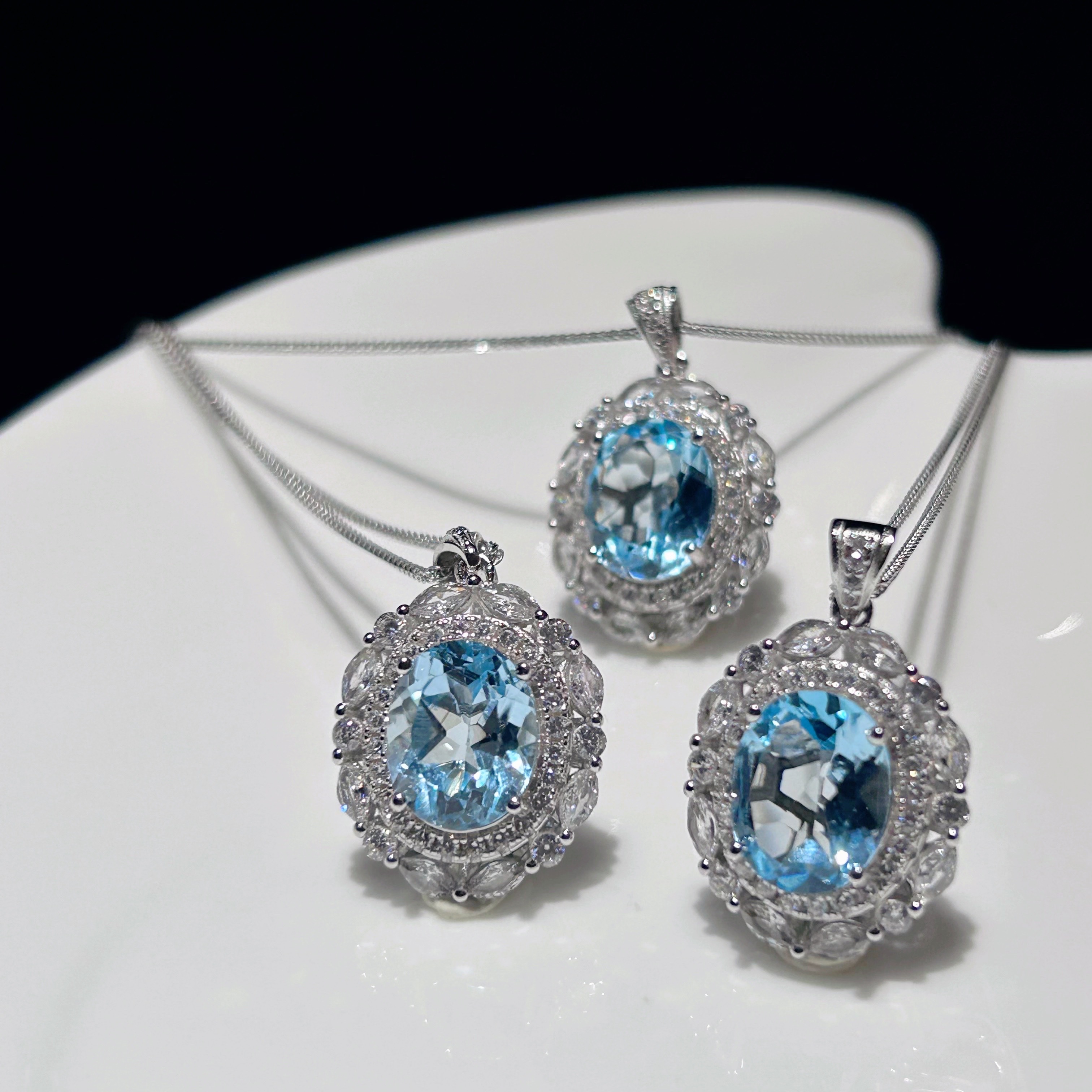 S925银托帕石项链【多样性发一】裸石9*11【TPS022】