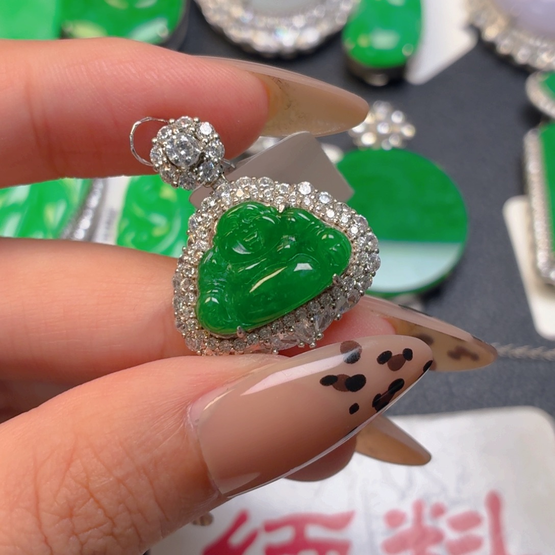 翡翠银S925镶嵌颈饰