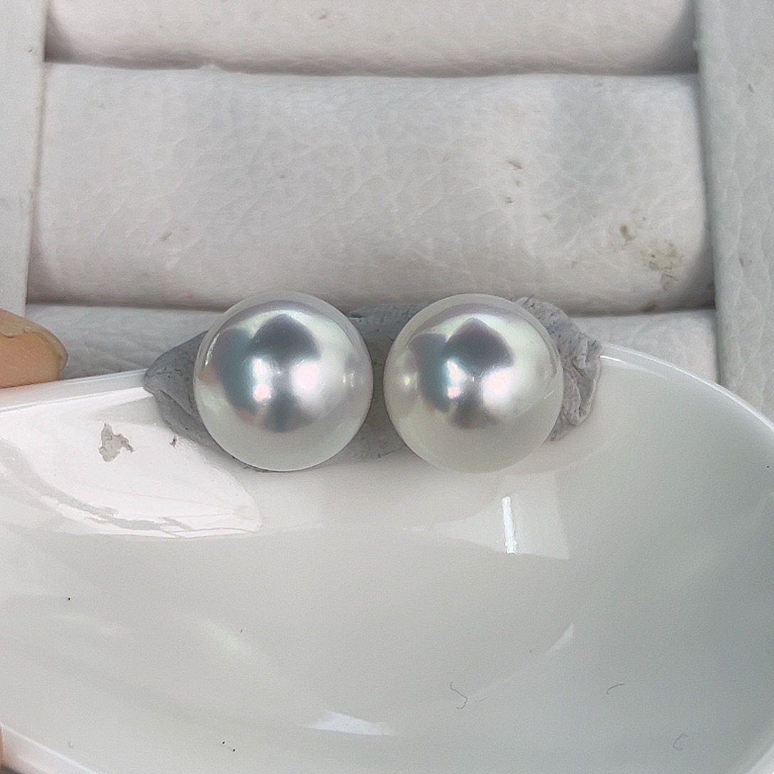 未镶嵌裸珠定制海水珍珠12.5宝石光澳白对珠