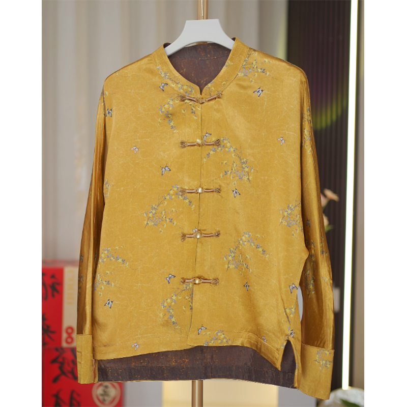 蝶恋-红云纱木薯真丝女重锻女显瘦上衣外套