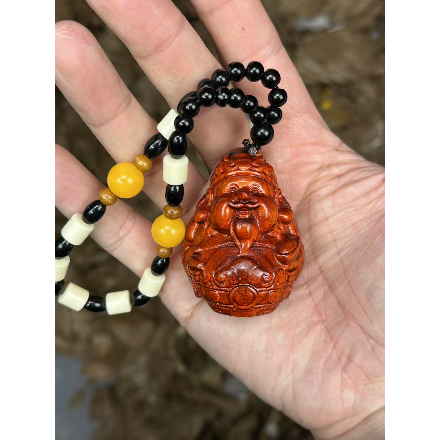 0024【财神爷】紫檀手把件0024（无礼盒）